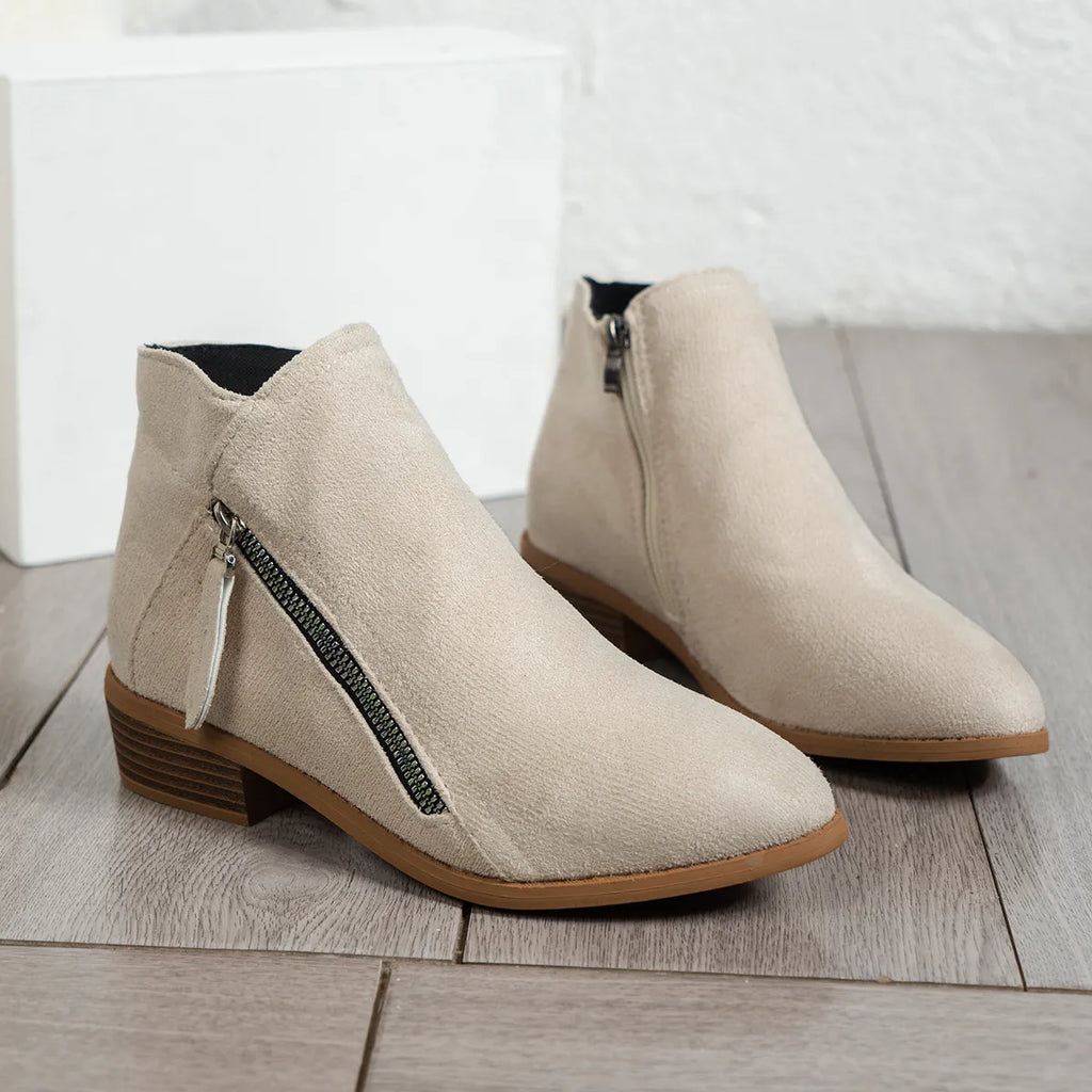 Side Zip Ankle Boots with Block Heel — view 13