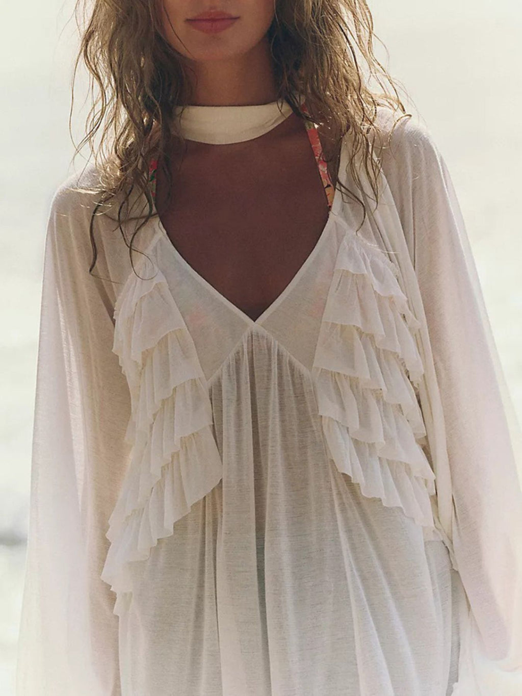 Sheer Ruffle Beach Cover-Up — view 2