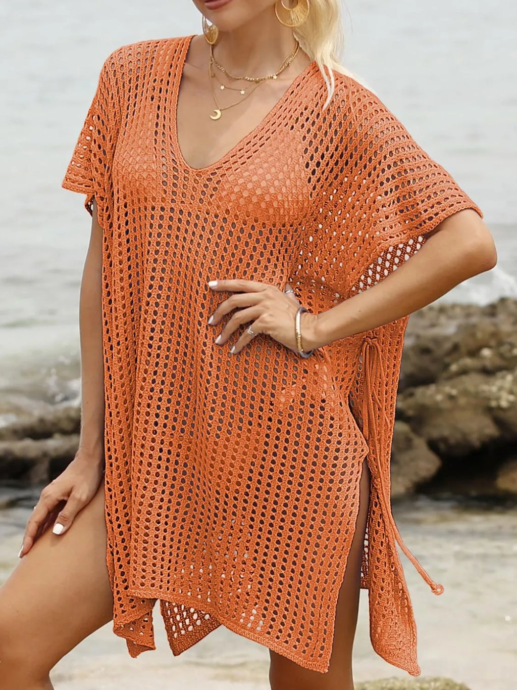 Side Tied V-Neck Cover-Up — view 24