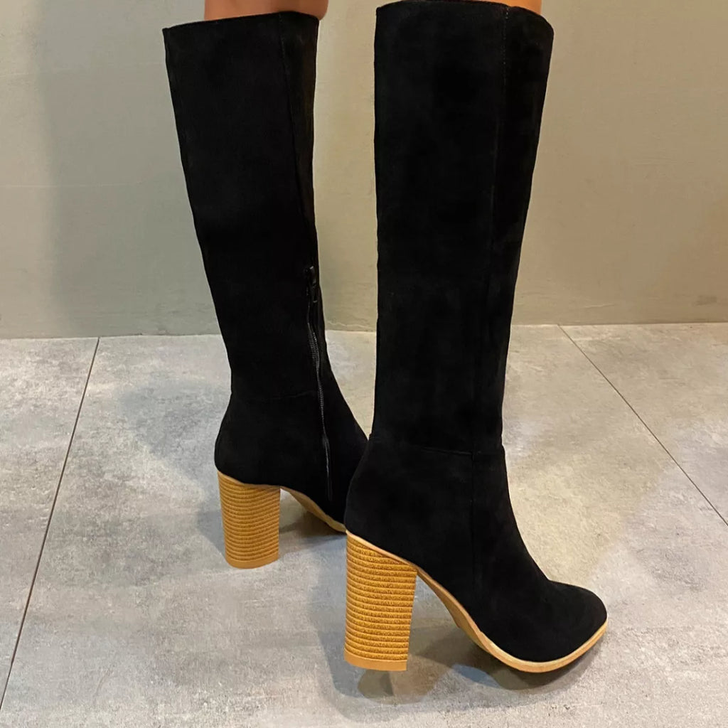 Point Toe Block Heels Boots — view 4