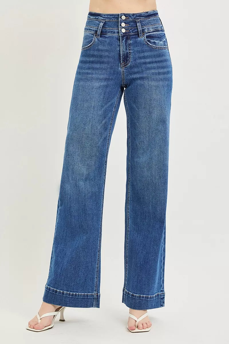 Wide Band Wide Leg Jeans