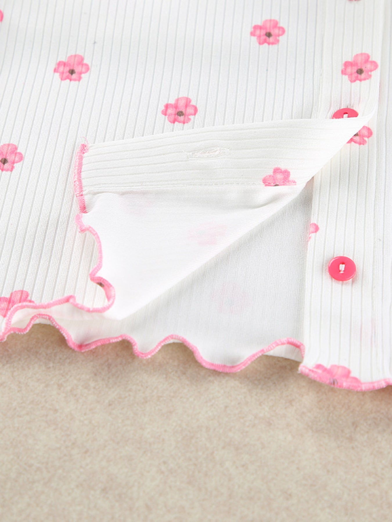 Floral Ribbed Top & Shorts Set — view 7