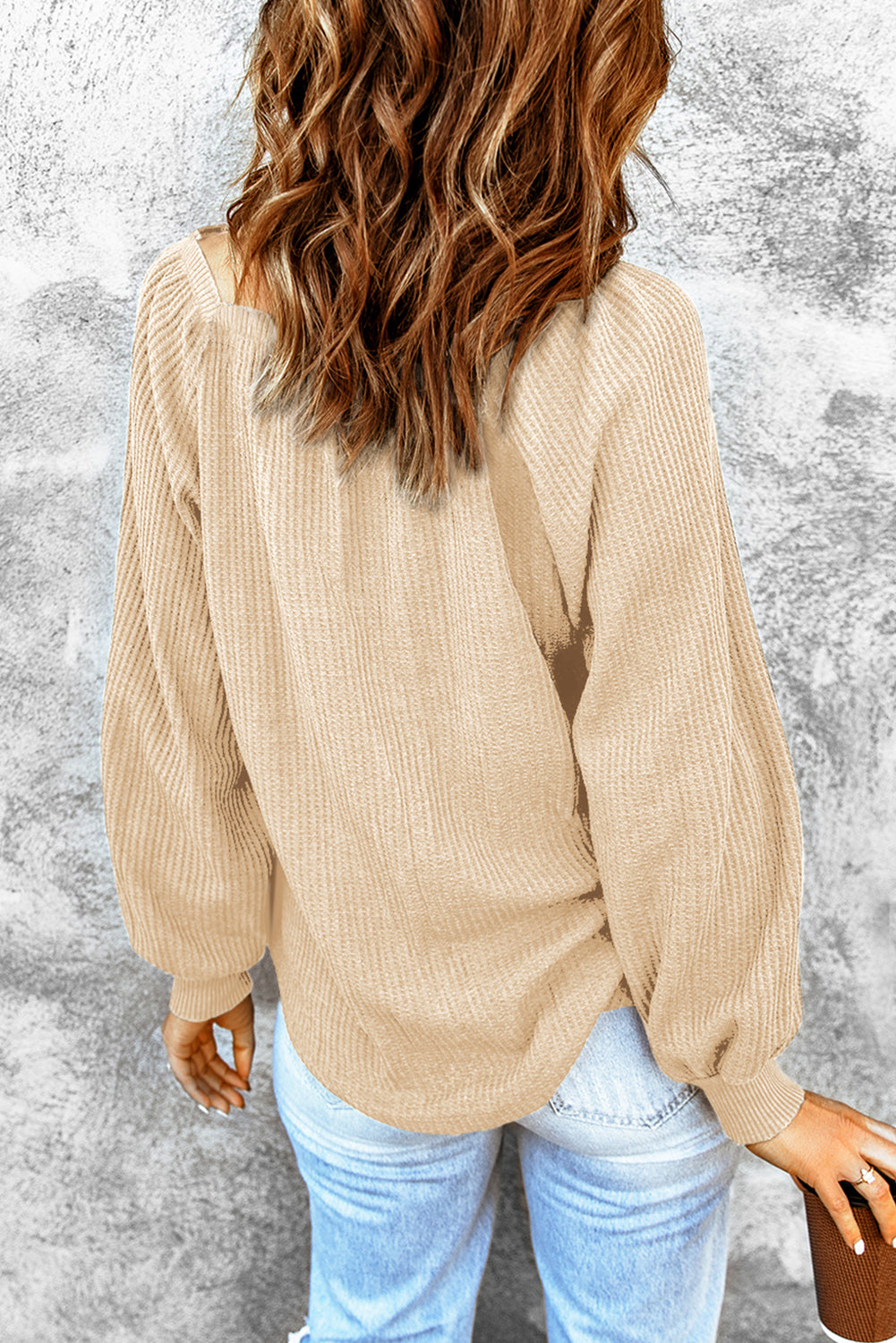 Waffle-Knit Square Neck Top — view 9