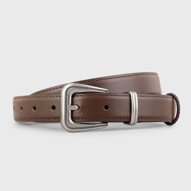 Silver Buckle Leather Belt — view 4