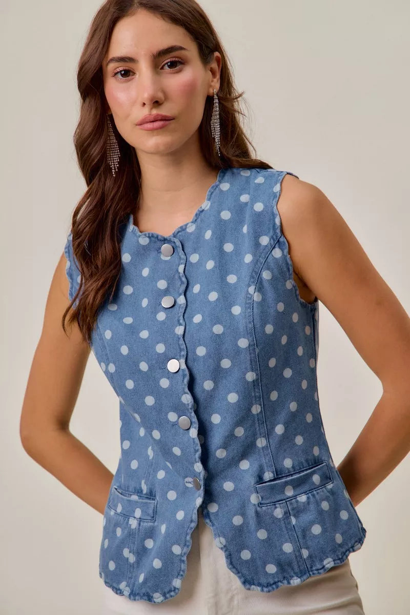 Polka Dot Vest Top — view 3