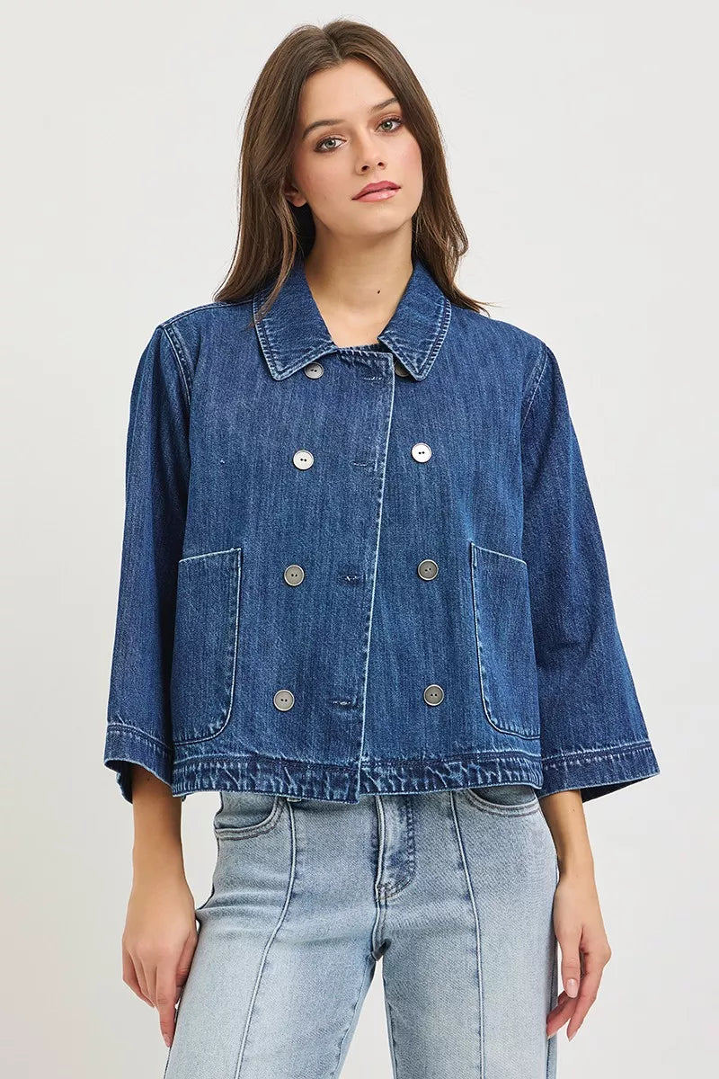 RISEN Cropped Denim Jacket — view 2