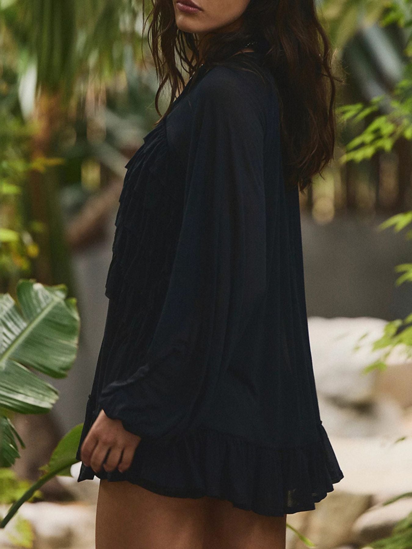 Sheer Ruffle Beach Cover-Up — view 10