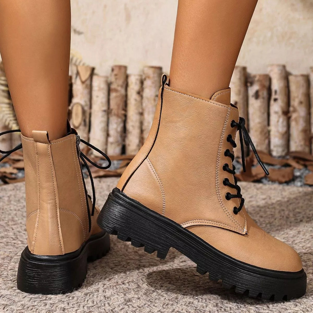 Round Toe Block Heels Boots — view 17