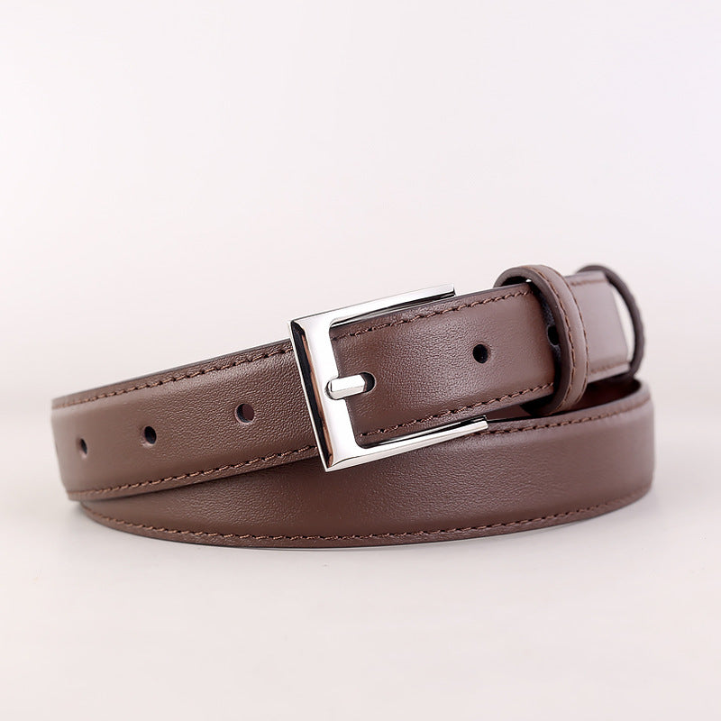 Skinny Silver Buckle Belt — view 6
