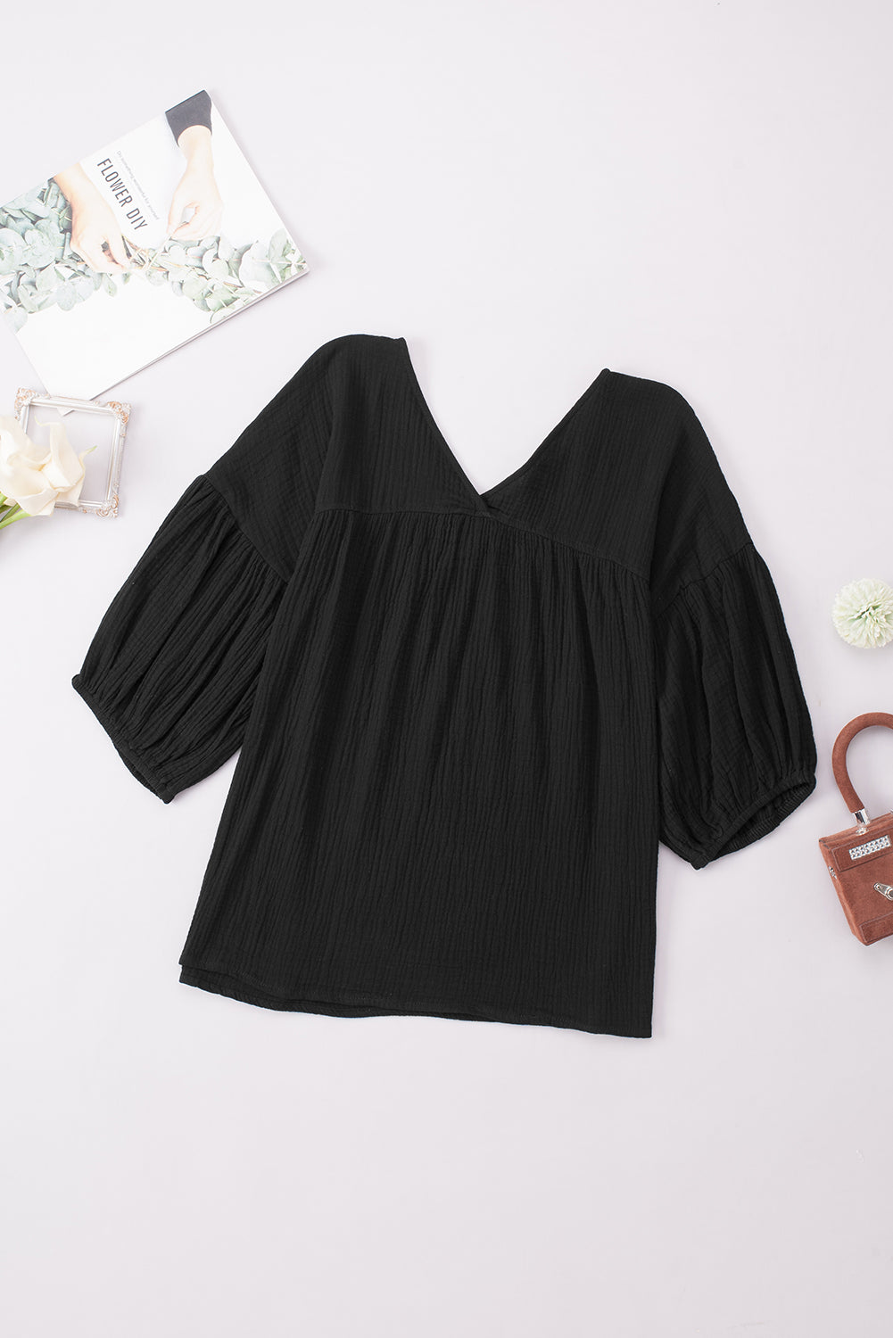Dropped Shoulder V-Neck Blouse — view 18