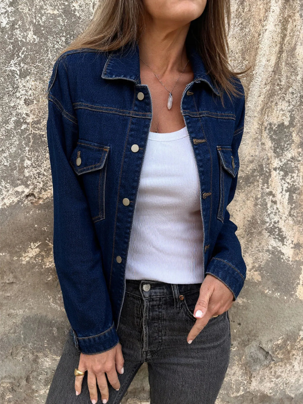 Button-Up Denim Jacket