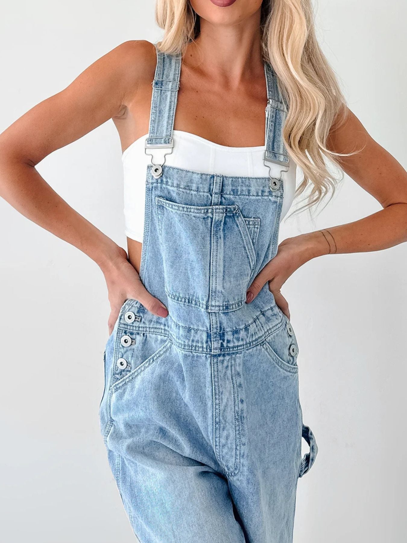 Wide Strap Relaxed Overalls — view 5