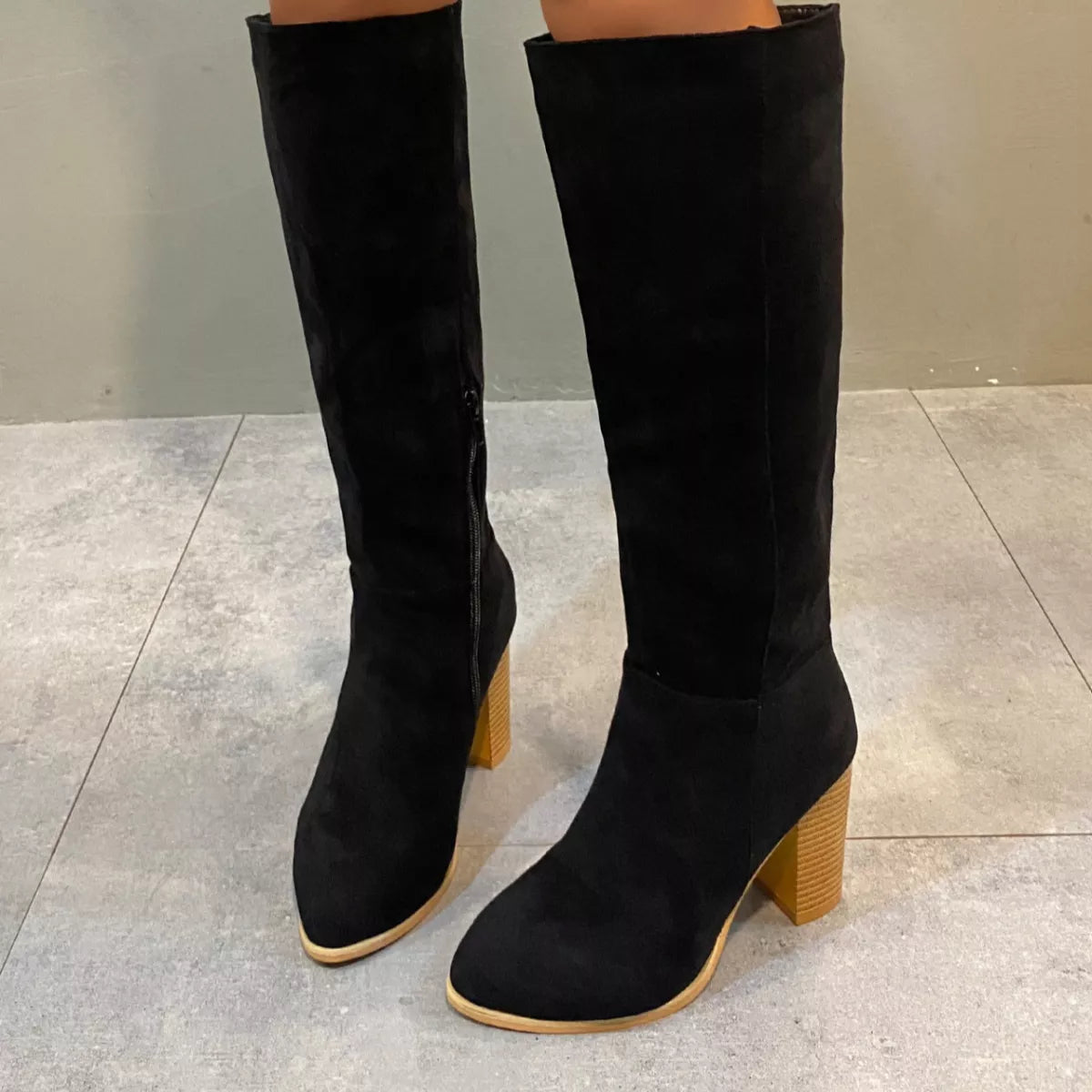 Point Toe Block Heels Boots — view 2