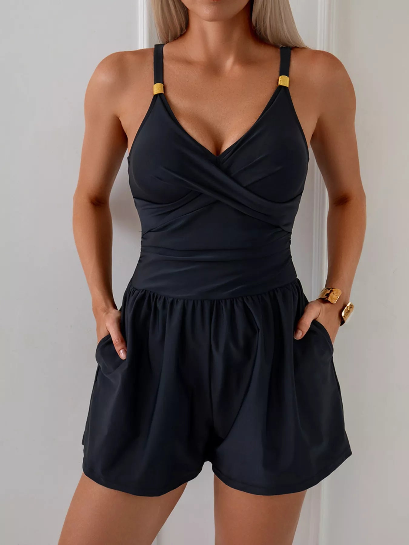 V-Neck Spaghetti Strap One-Piece — view 5