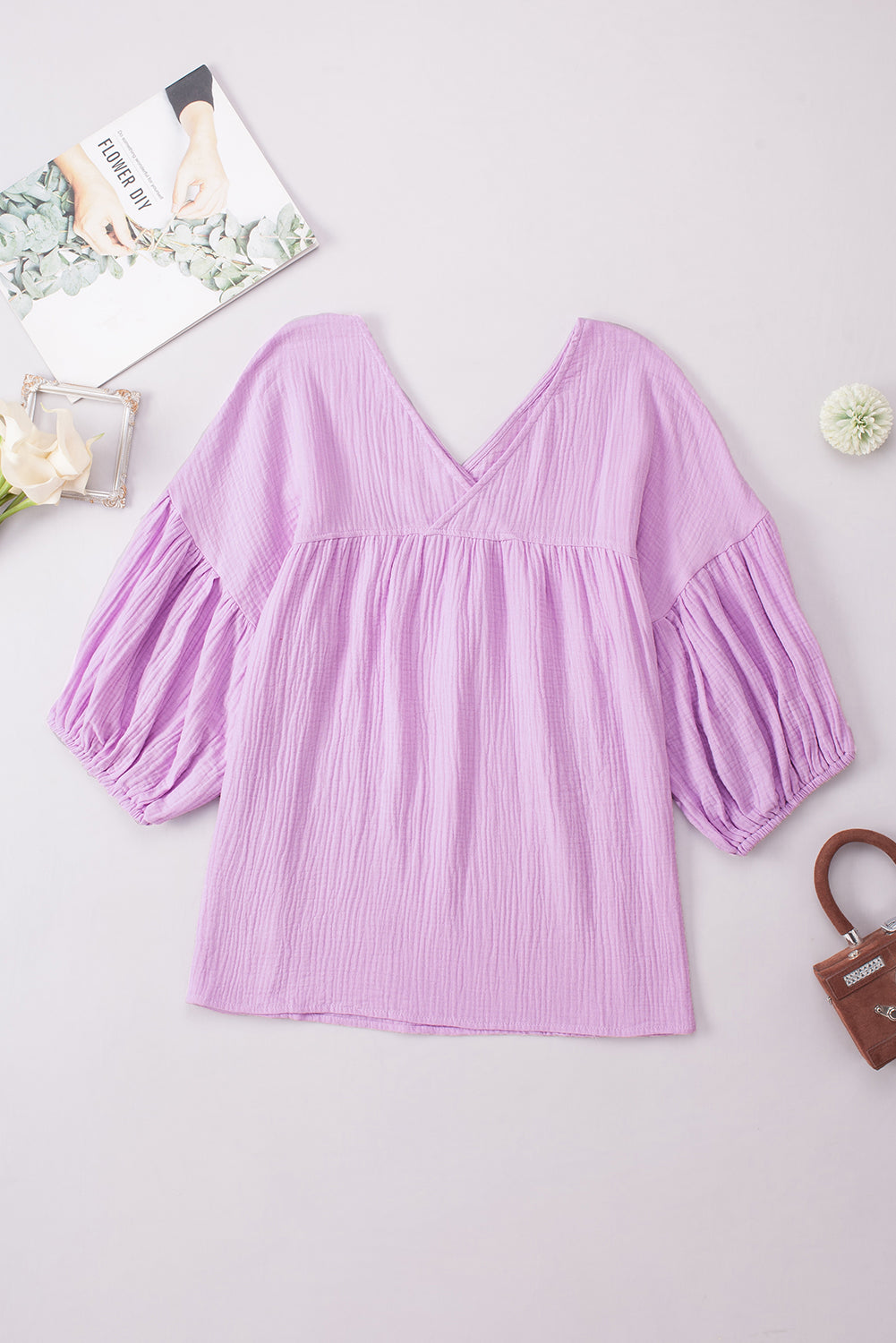 Dropped Shoulder V-Neck Blouse — view 33