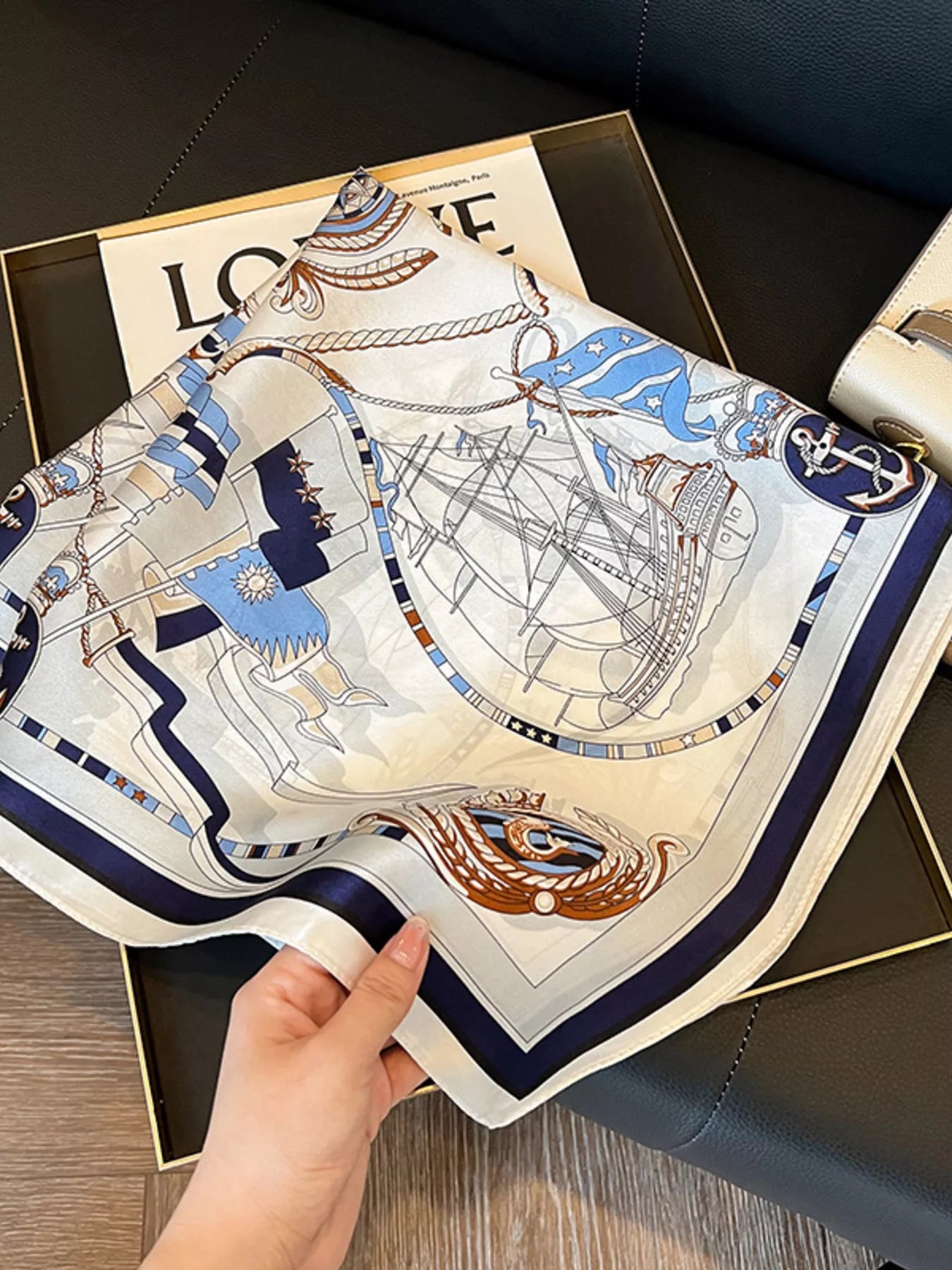 Nautical Silk Scarf — view 2