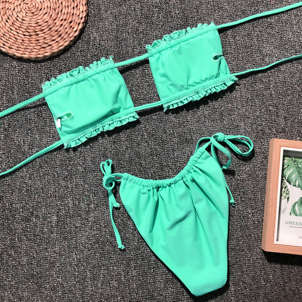 Frill Ruched Bikini — view 26