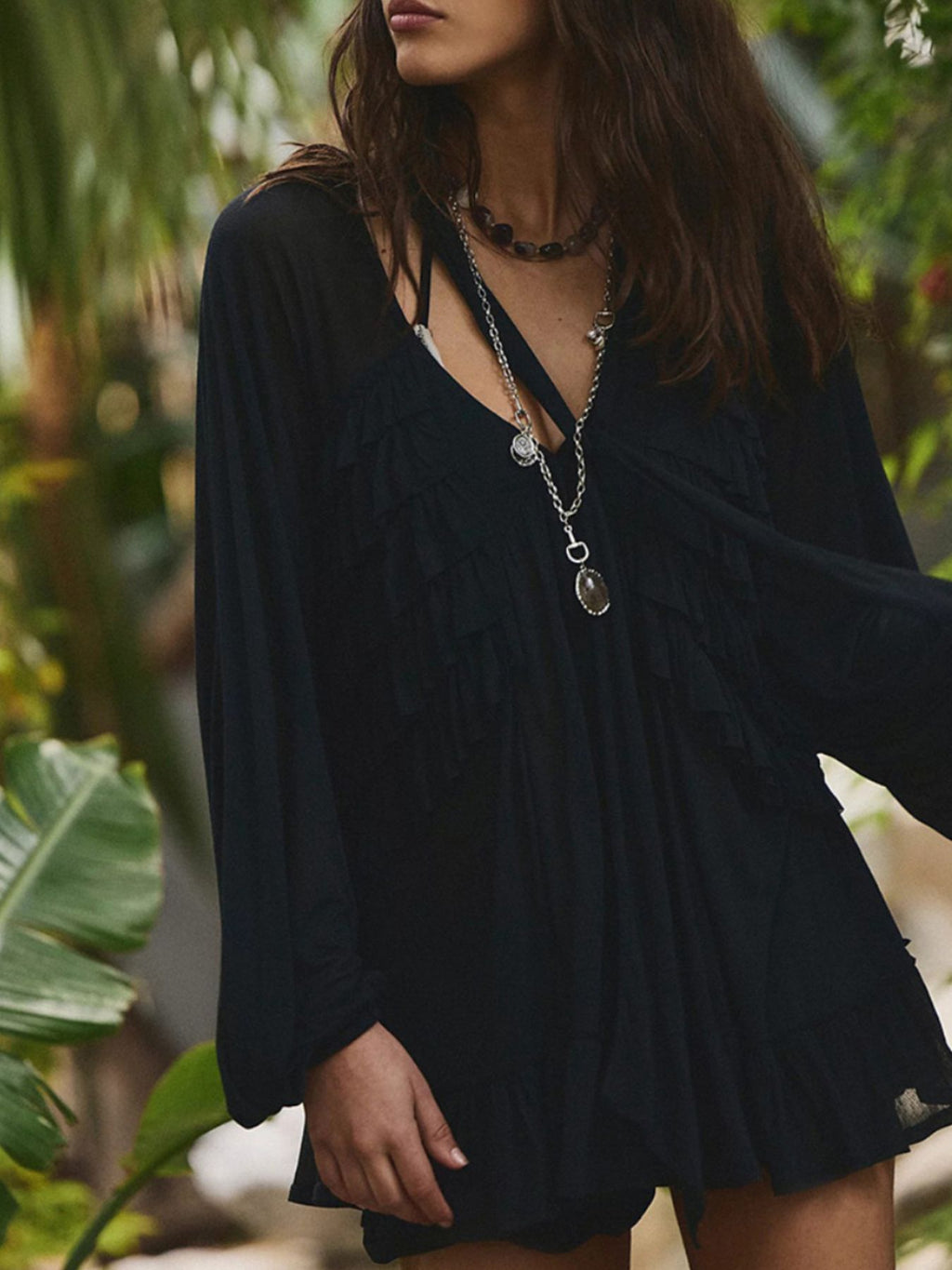 Sheer Ruffle Beach Cover-Up — view 8