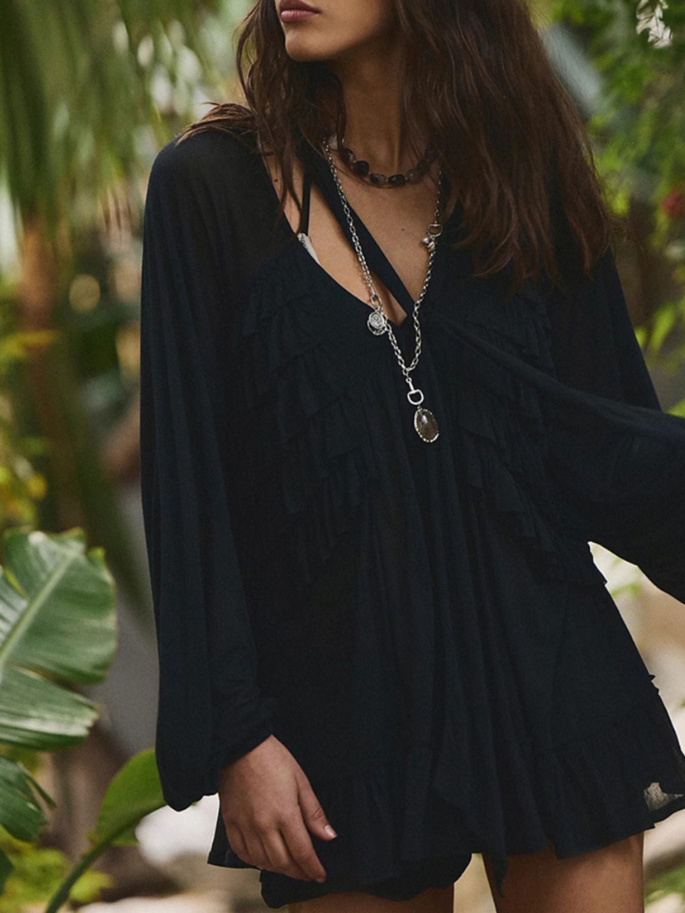 Sheer Ruffle Beach Cover-Up — view 8