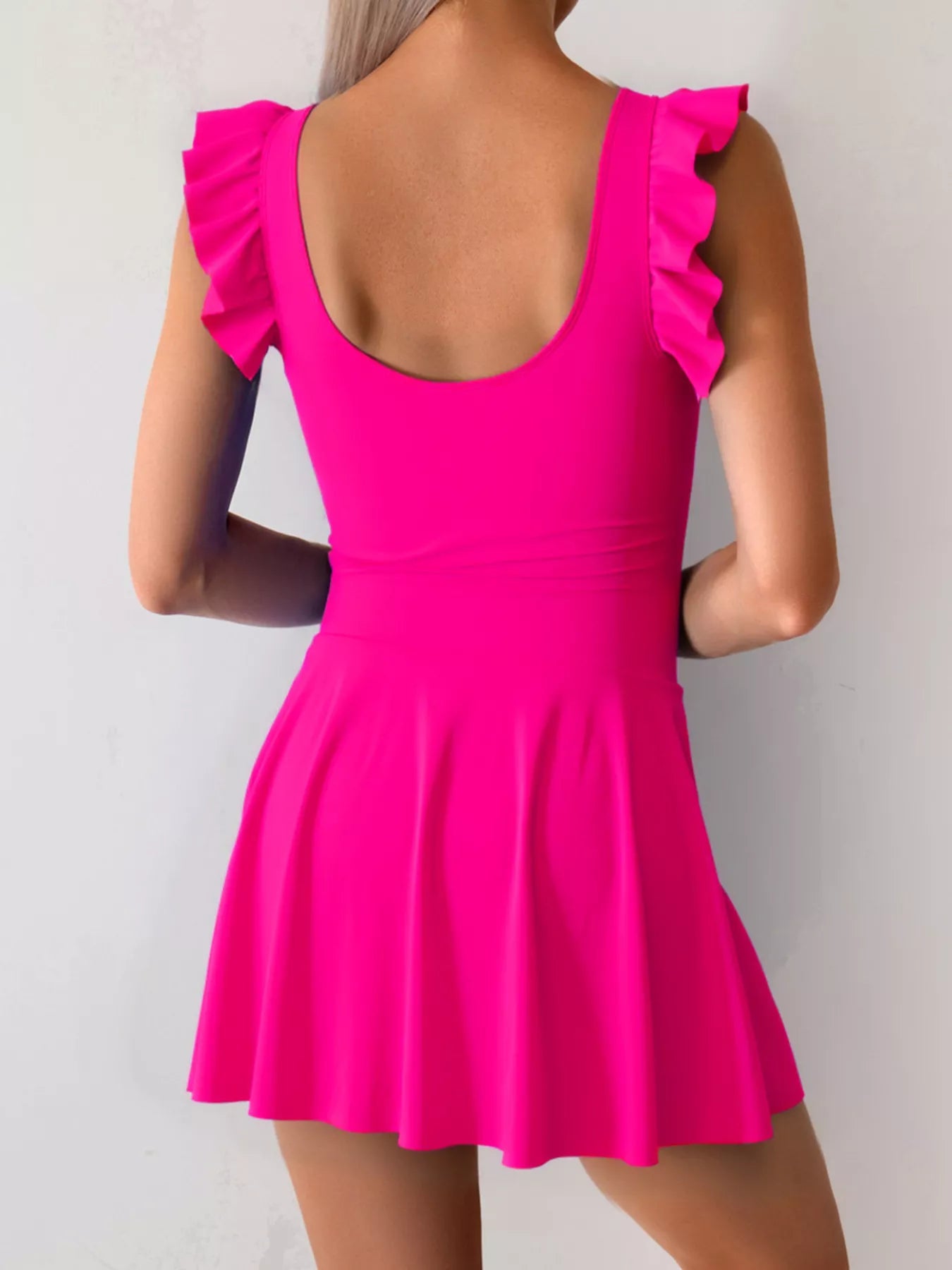 Ruffled Sleeve Swim Dress — view 20