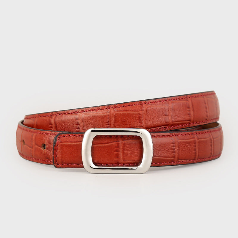 Croc Embossed Leather Belt — view 2