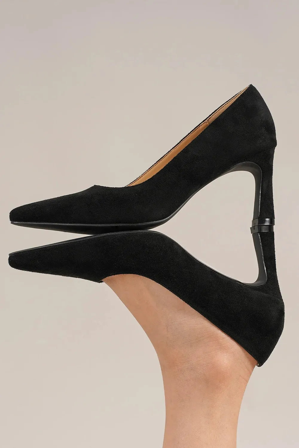 Faux Suede Point Toe Pumps — view 3