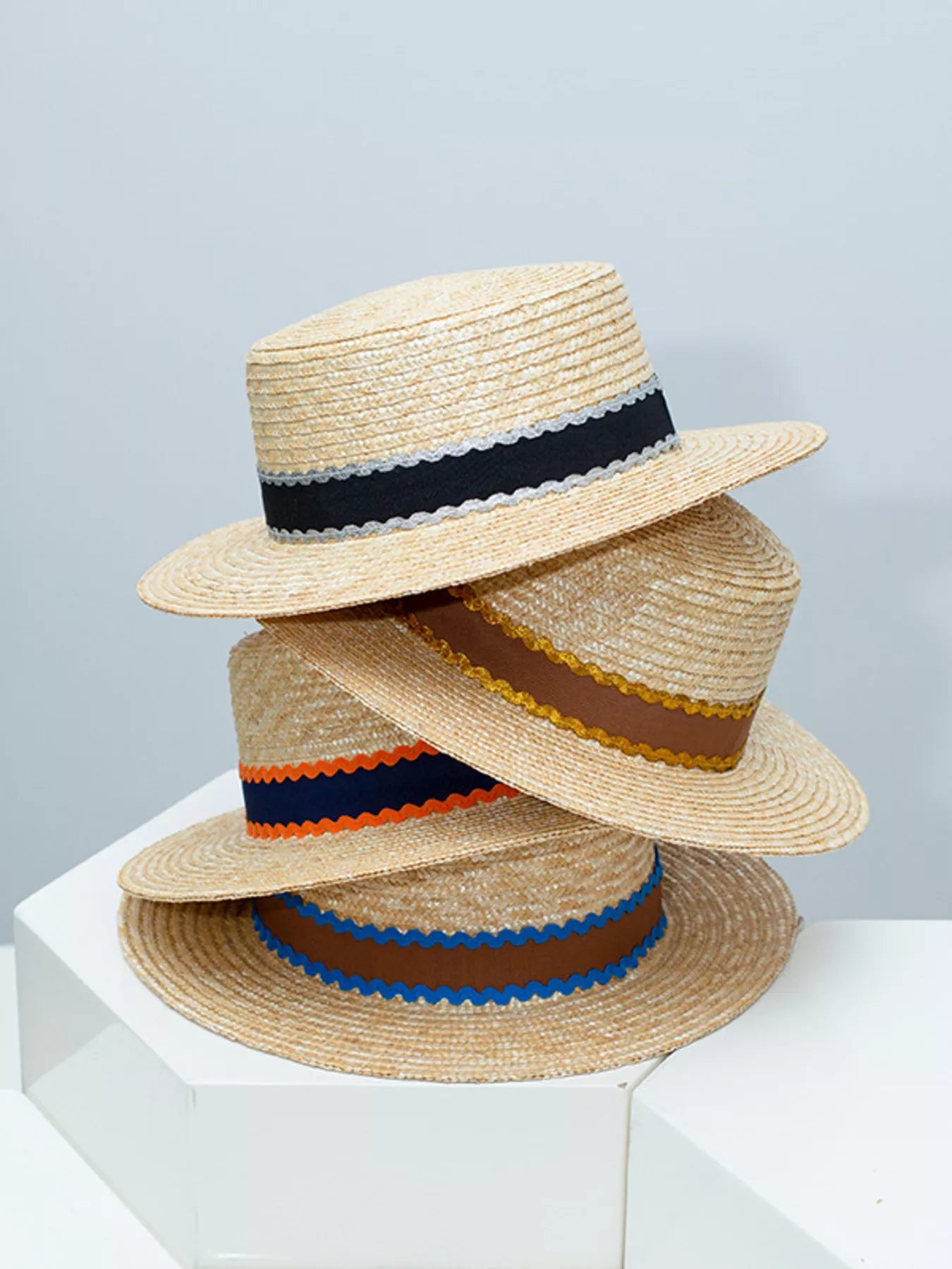 Decorative Band Boater Hat