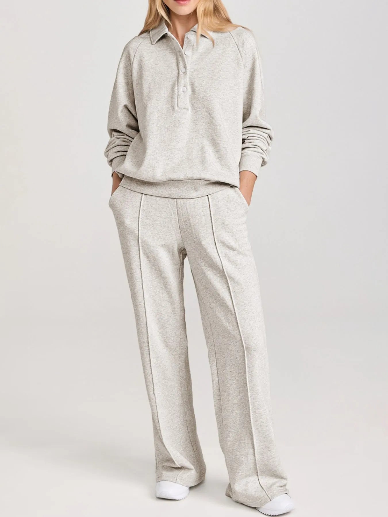 Collared Sweatshirt Set