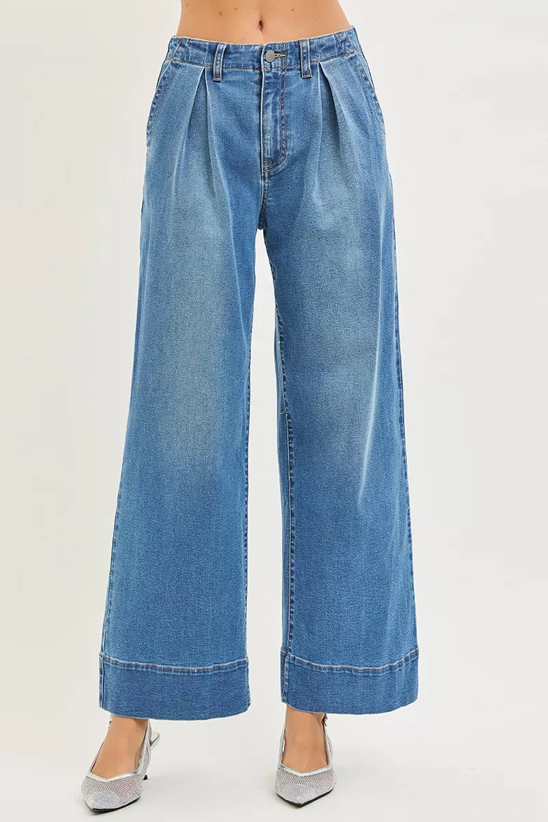 Pleated Slouchy Wide Jeans — view 2