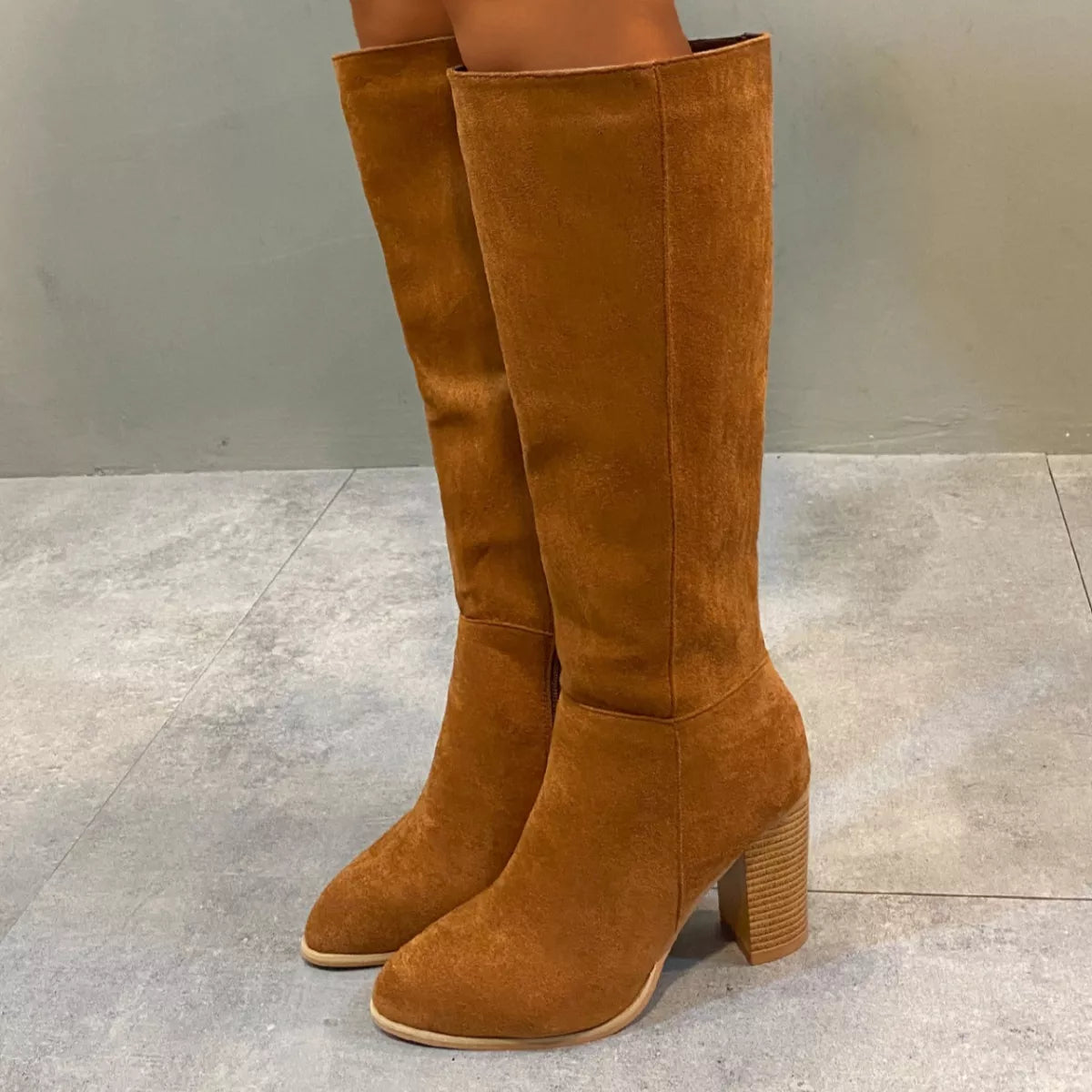 Point Toe Block Heels Boots — view 6
