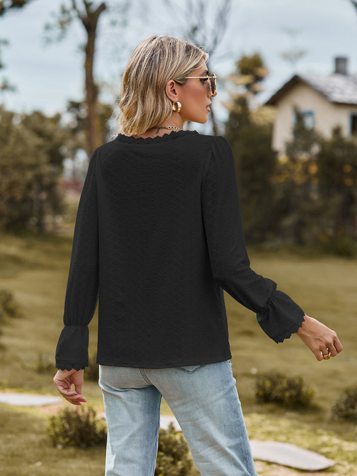 V-Neck Flounce Blouse — view 11
