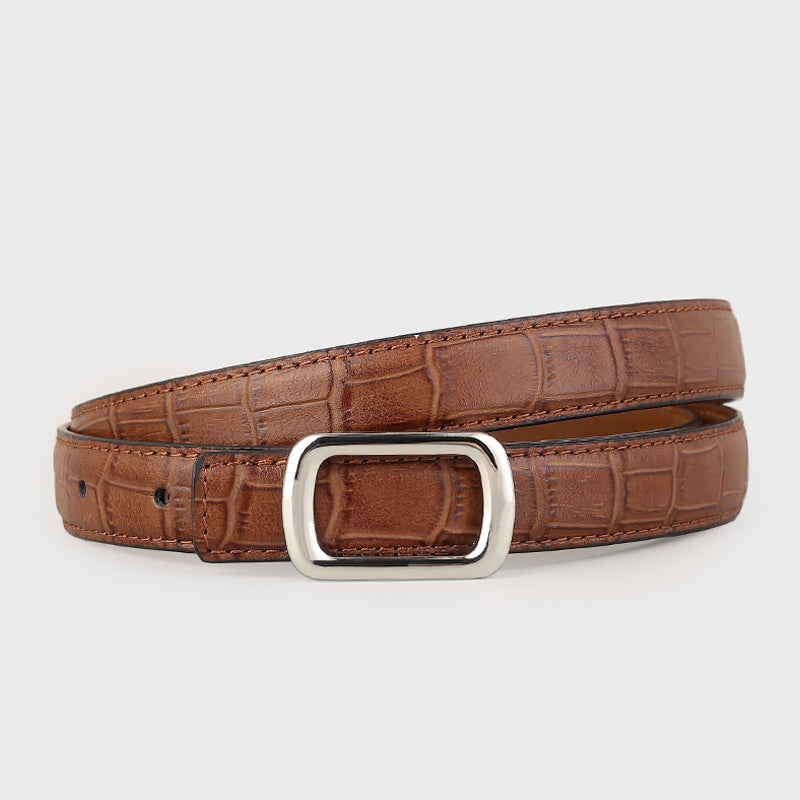 Croc Embossed Leather Belt — view 4