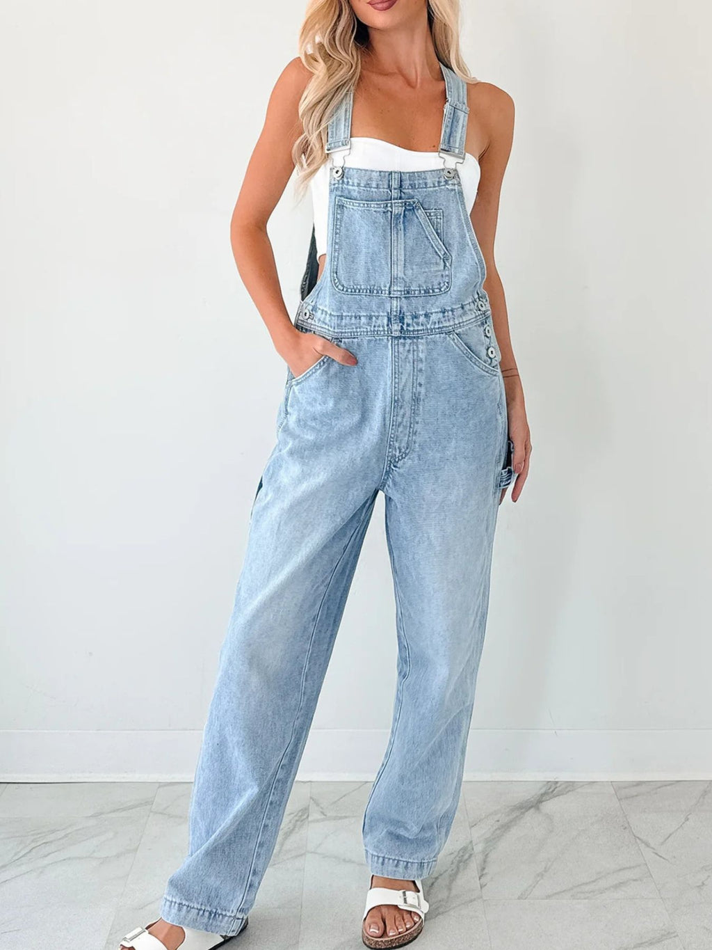 Wide Strap Relaxed Overalls — view 2