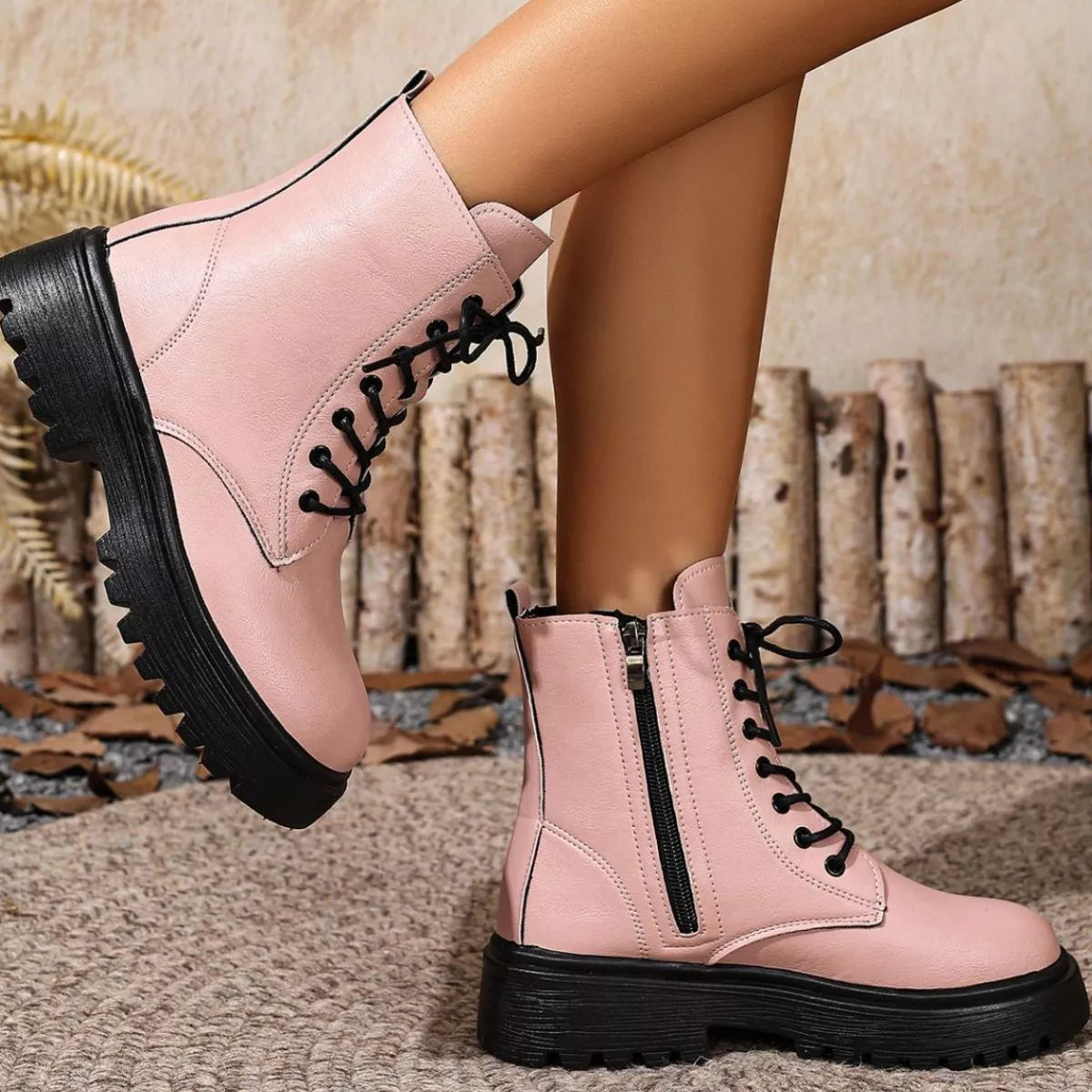Round Toe Block Heels Boots — view 11