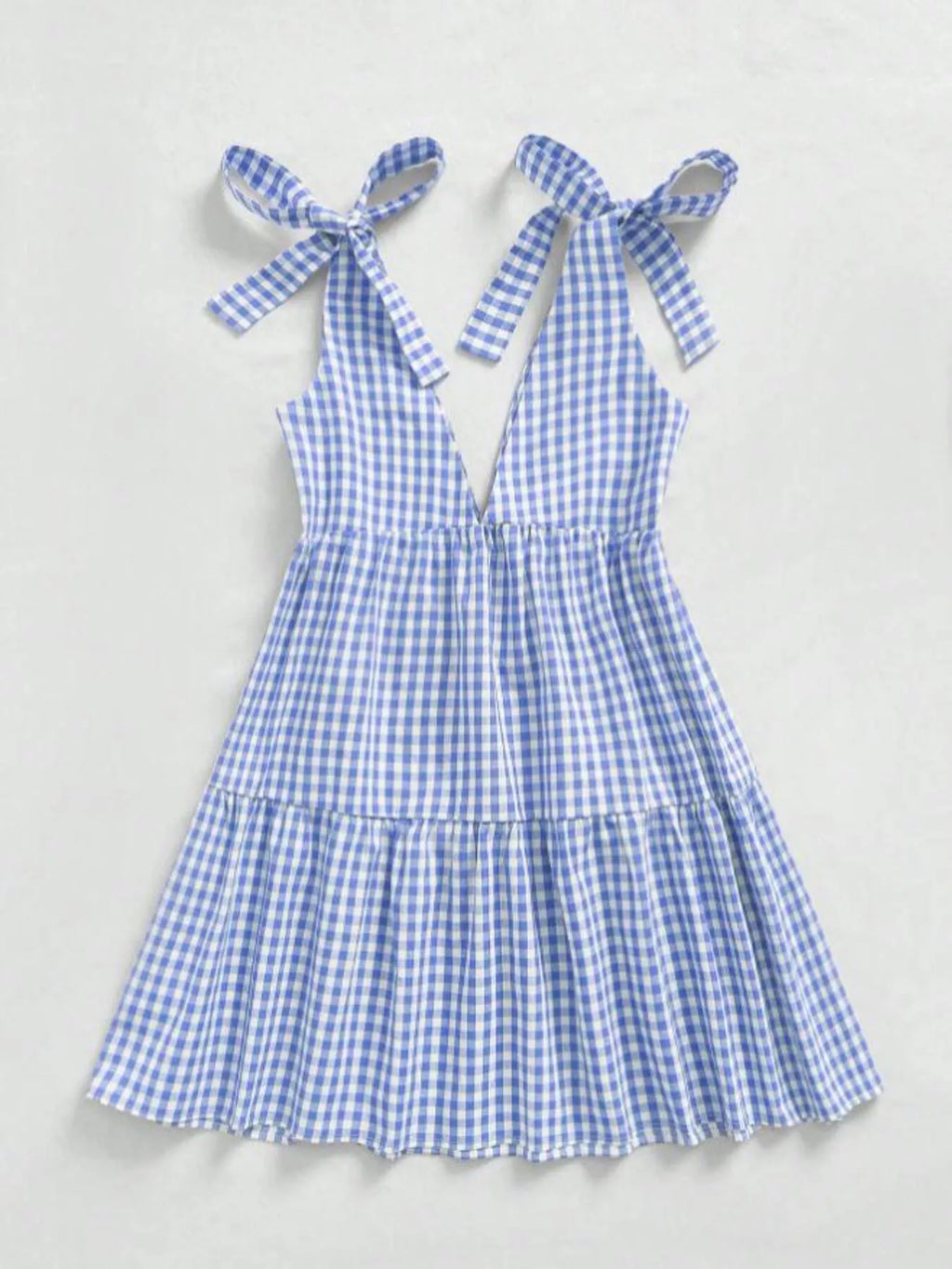 Gingham Ruffle Mini Dress — view 9