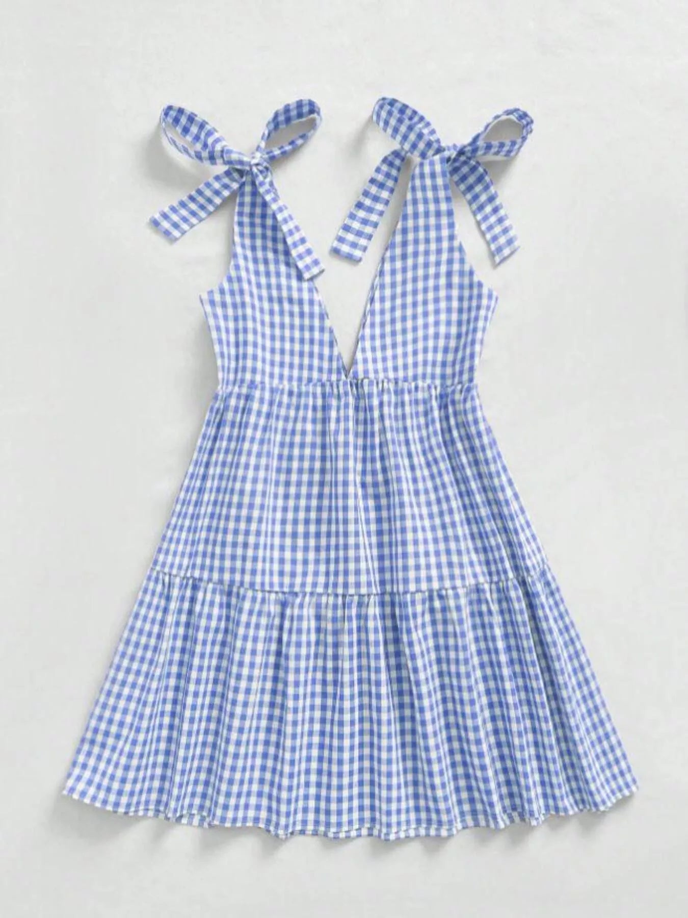Gingham Ruffle Mini Dress — view 9