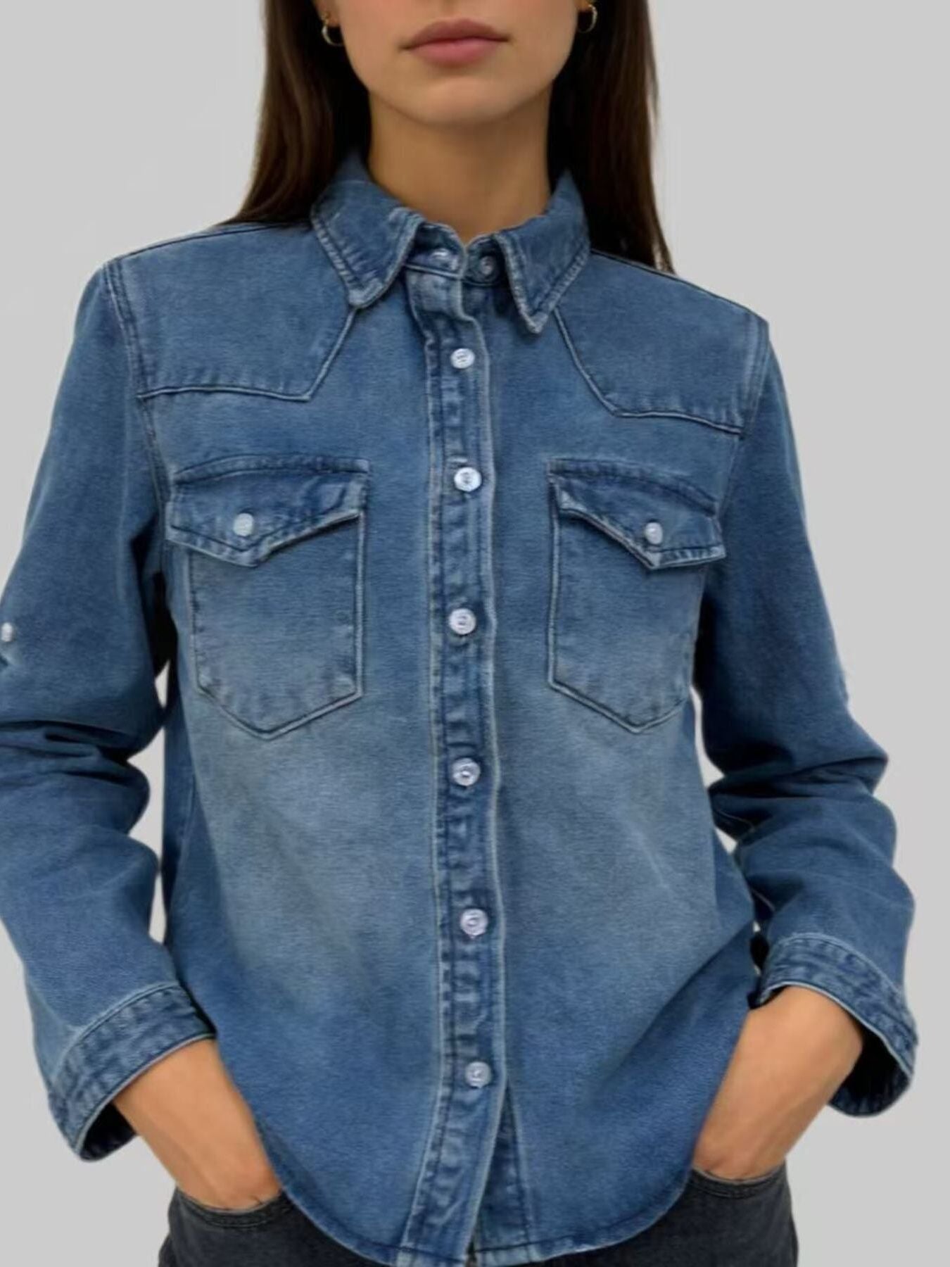 Western Style Denim Top — view 2