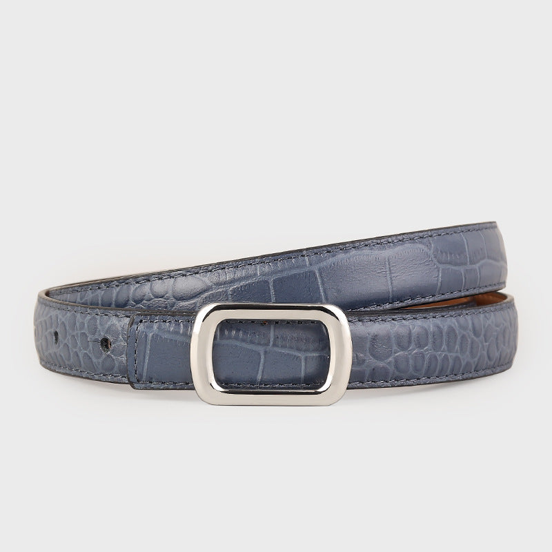Croc Embossed Leather Belt — view 3