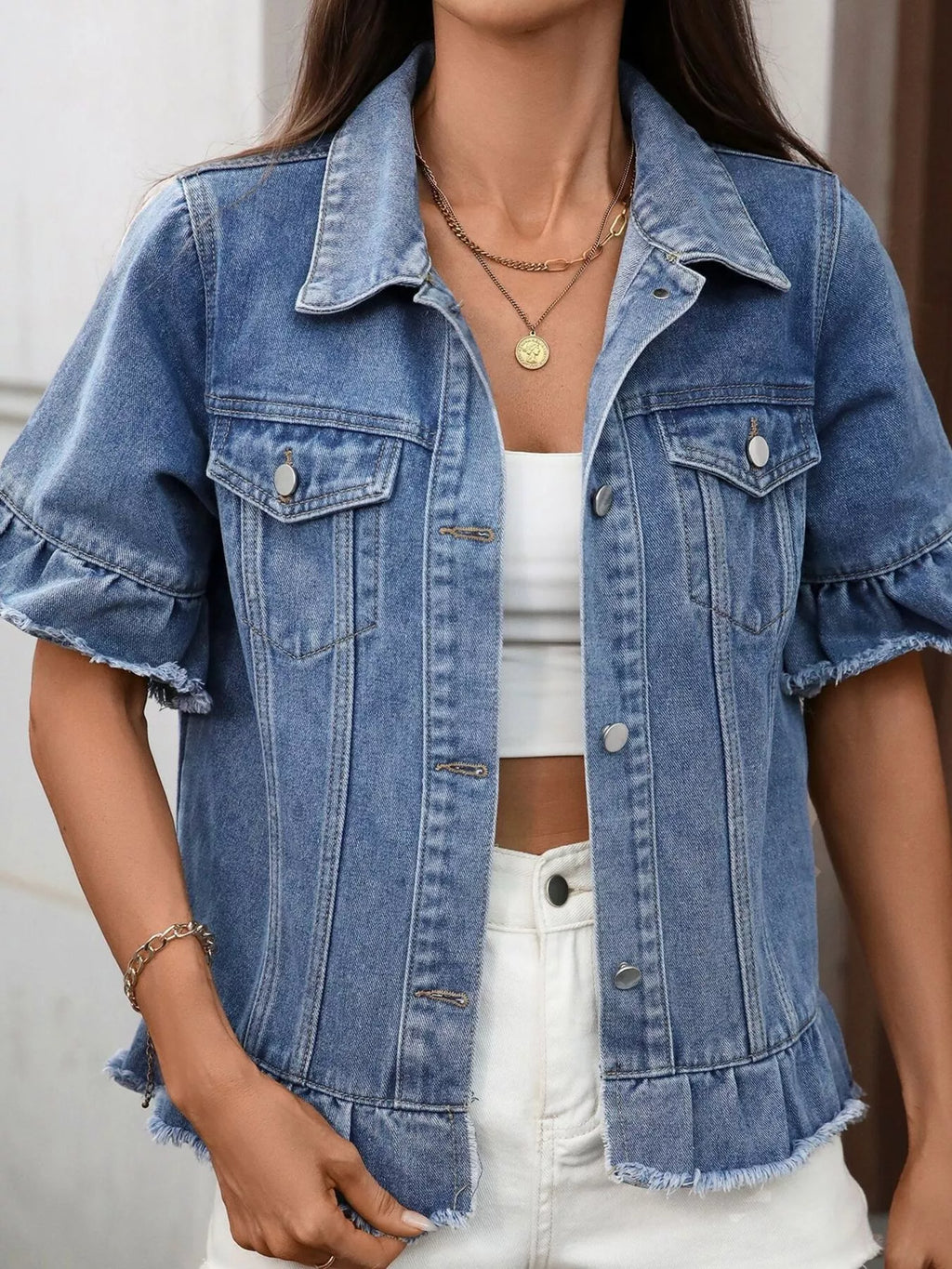 Raw Hem Denim Jacket — view 3
