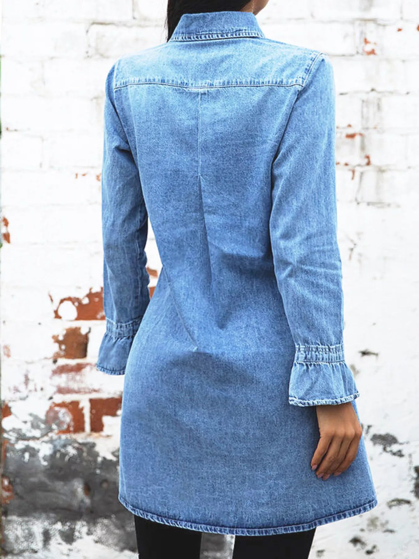 Long Sleeve Denim Dress — view 3