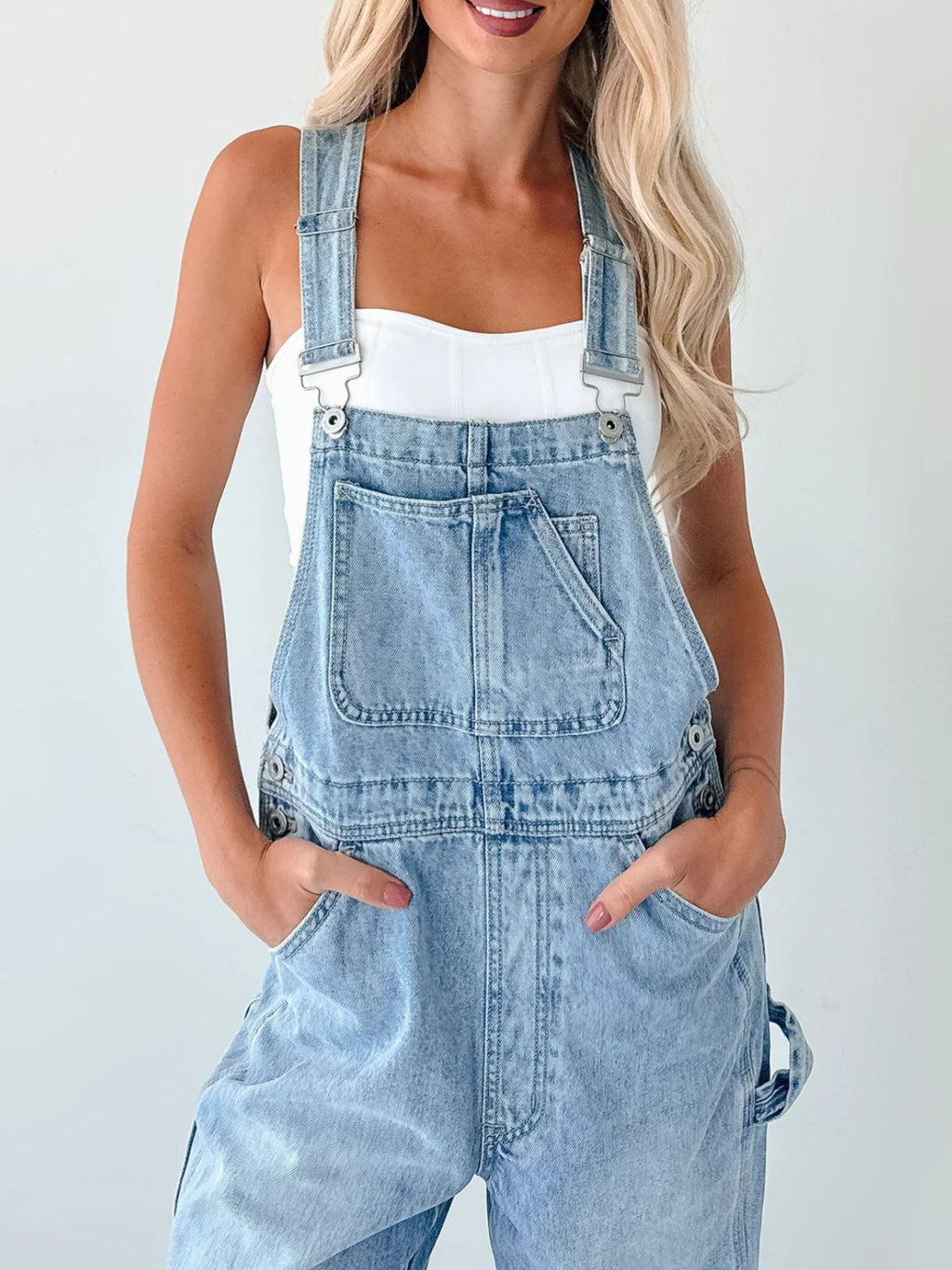 Wide Strap Relaxed Overalls — view 6