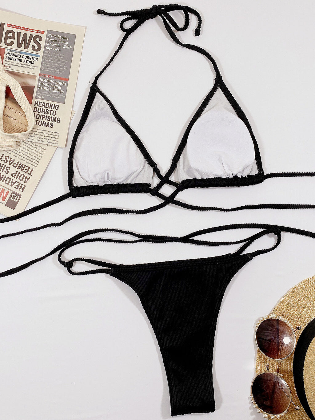 Crisscross Ribbed Bikini — view 16