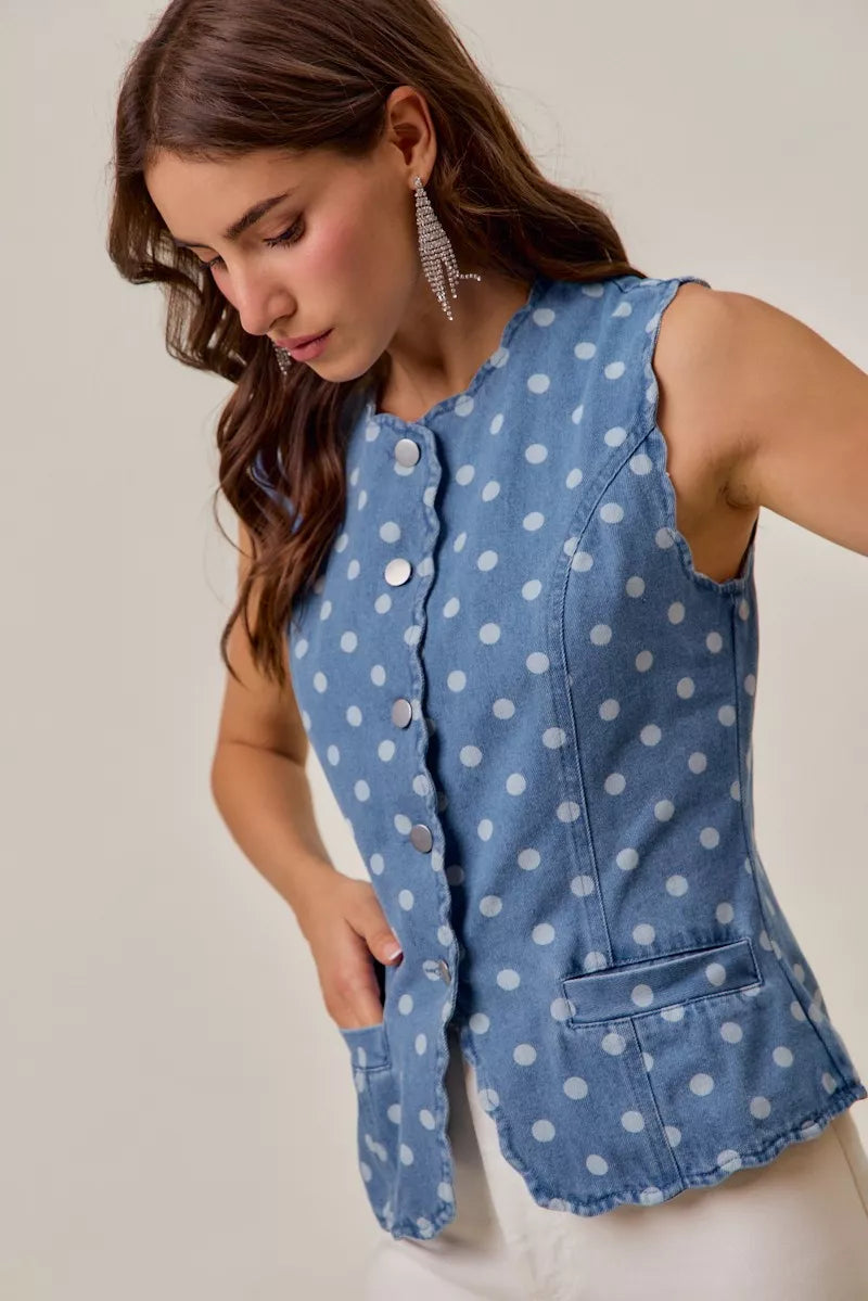 Polka Dot Vest Top — view 6