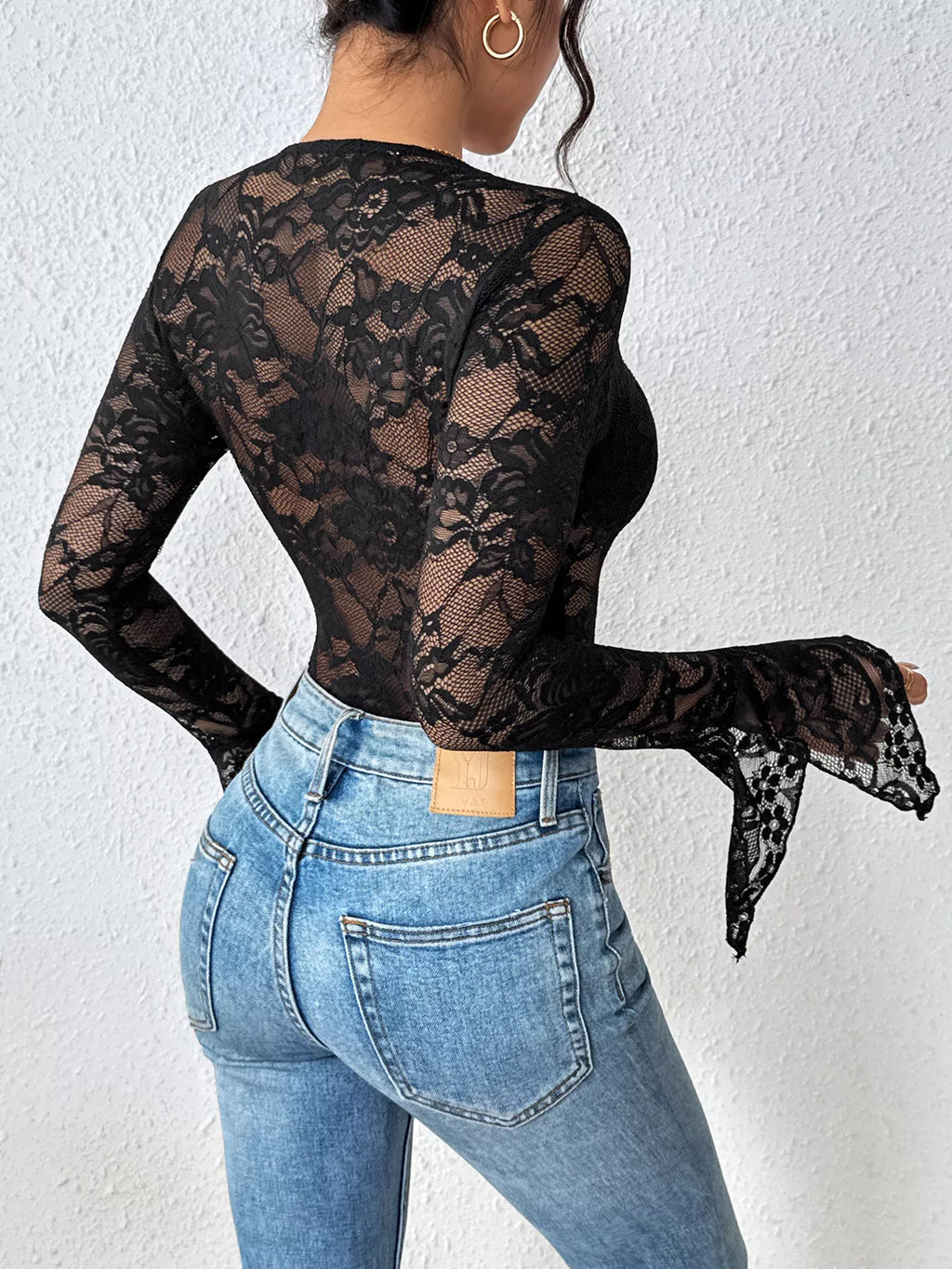 Lace Long Sleeve Bodysuit — view 6