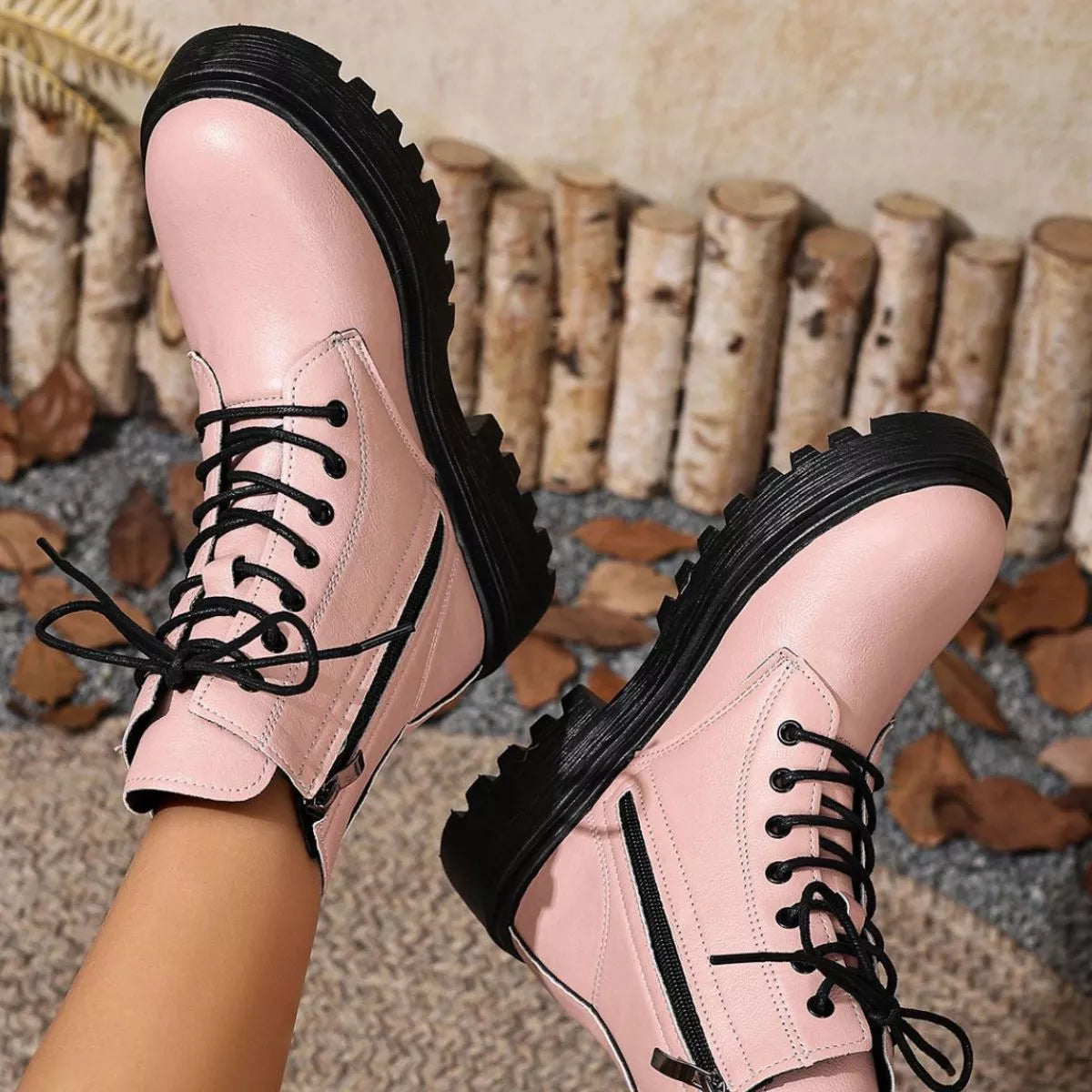 Round Toe Block Heels Boots — view 10