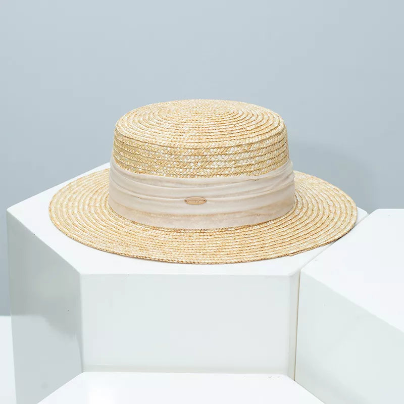 Ribbon Accent Boater Hat — view 2