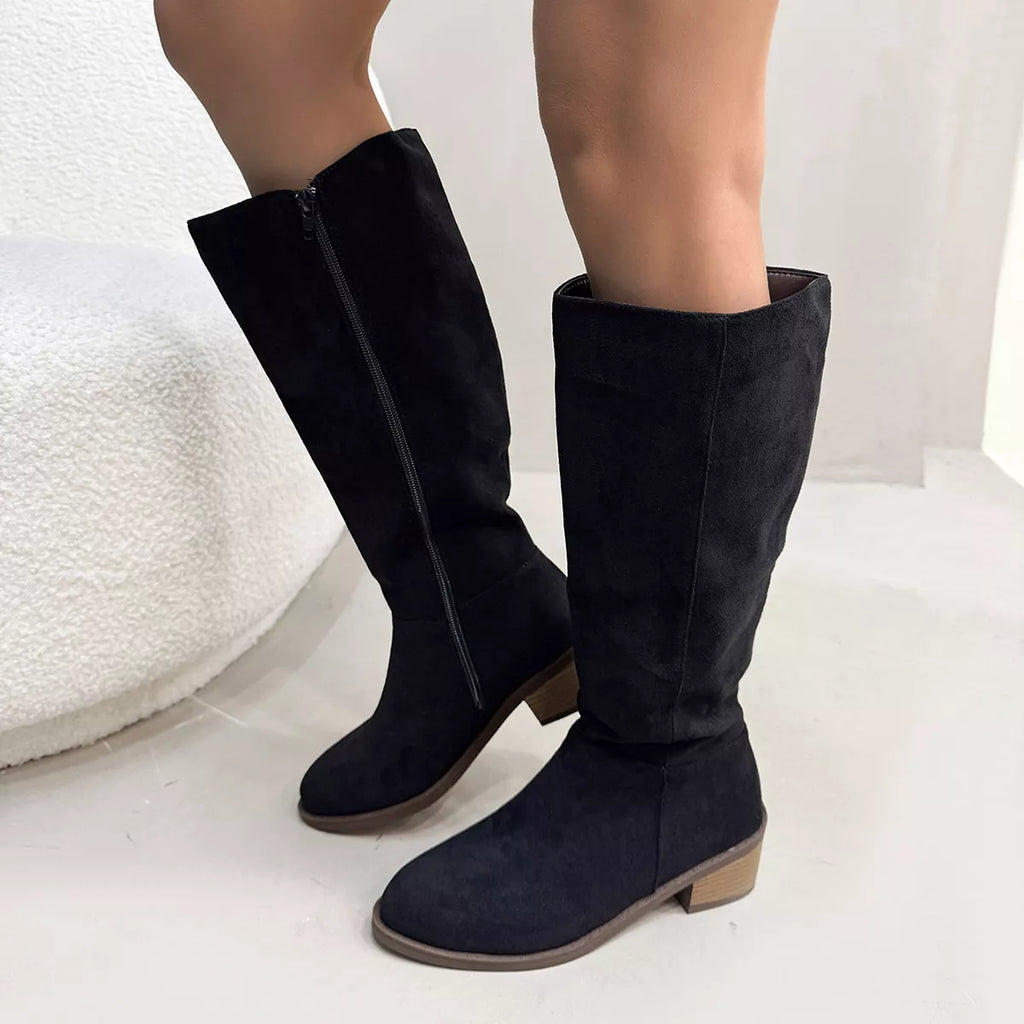 Round Toe Block Heels Boots — view 2