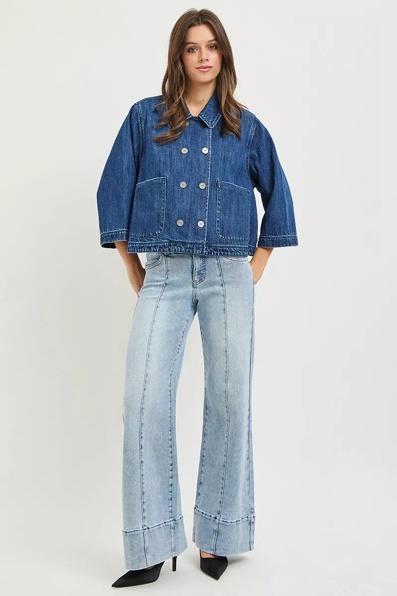 RISEN Cropped Denim Jacket — view 6