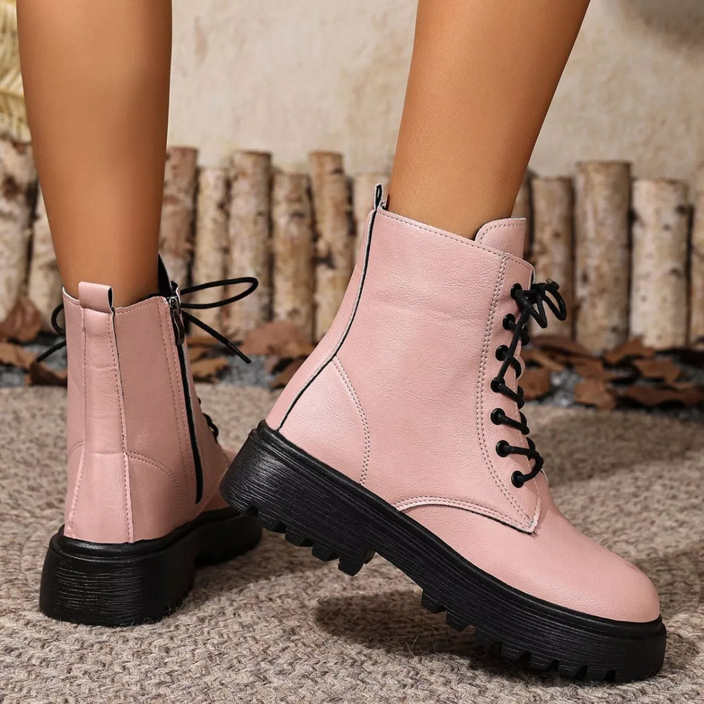 Lace-Up Ankle Combat Boots — view 11