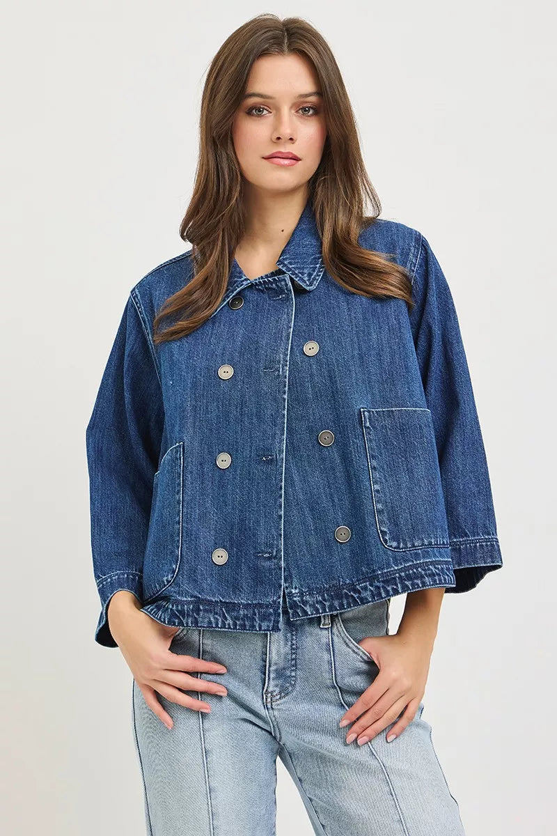RISEN Cropped Denim Jacket — view 5
